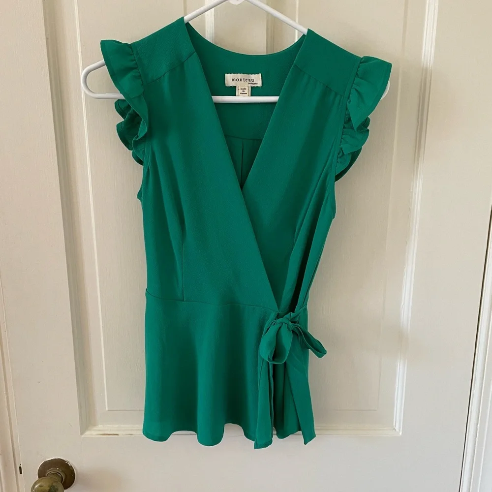 Monteau Faux Wrap Top - Picture 1 of 5
